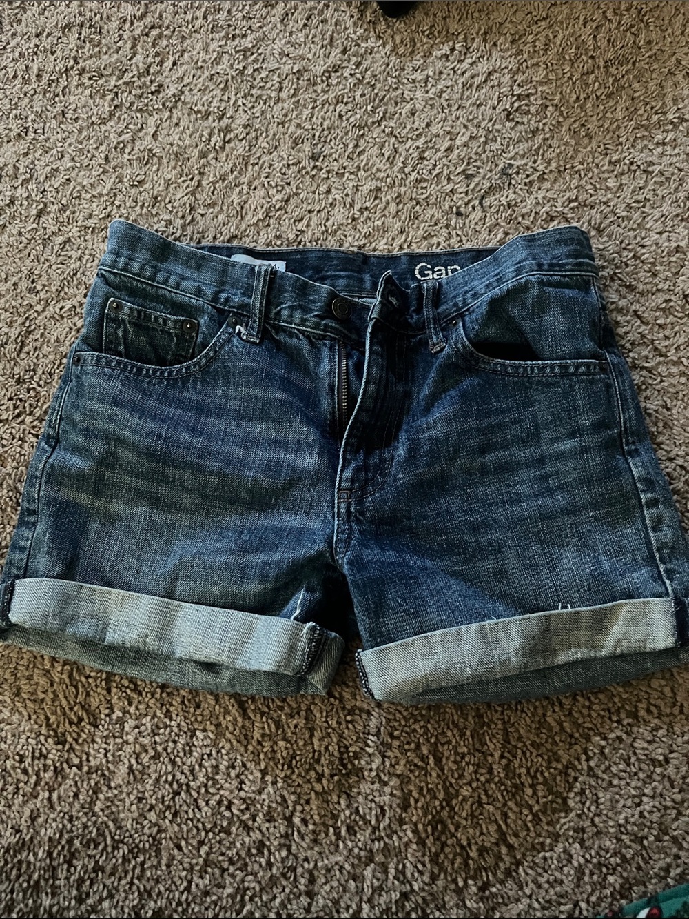 GAP Women's Dark Indigo Rolled Cuff Denim Shorts